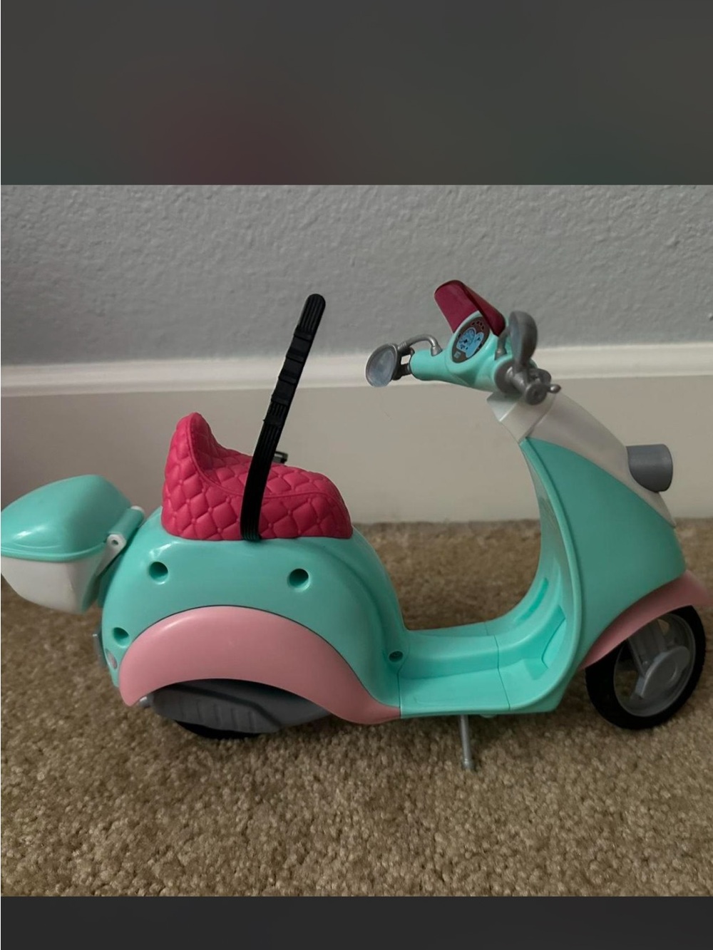 Barbie Mint & Pink Retro Scooter Toy with Hot Pink Seat